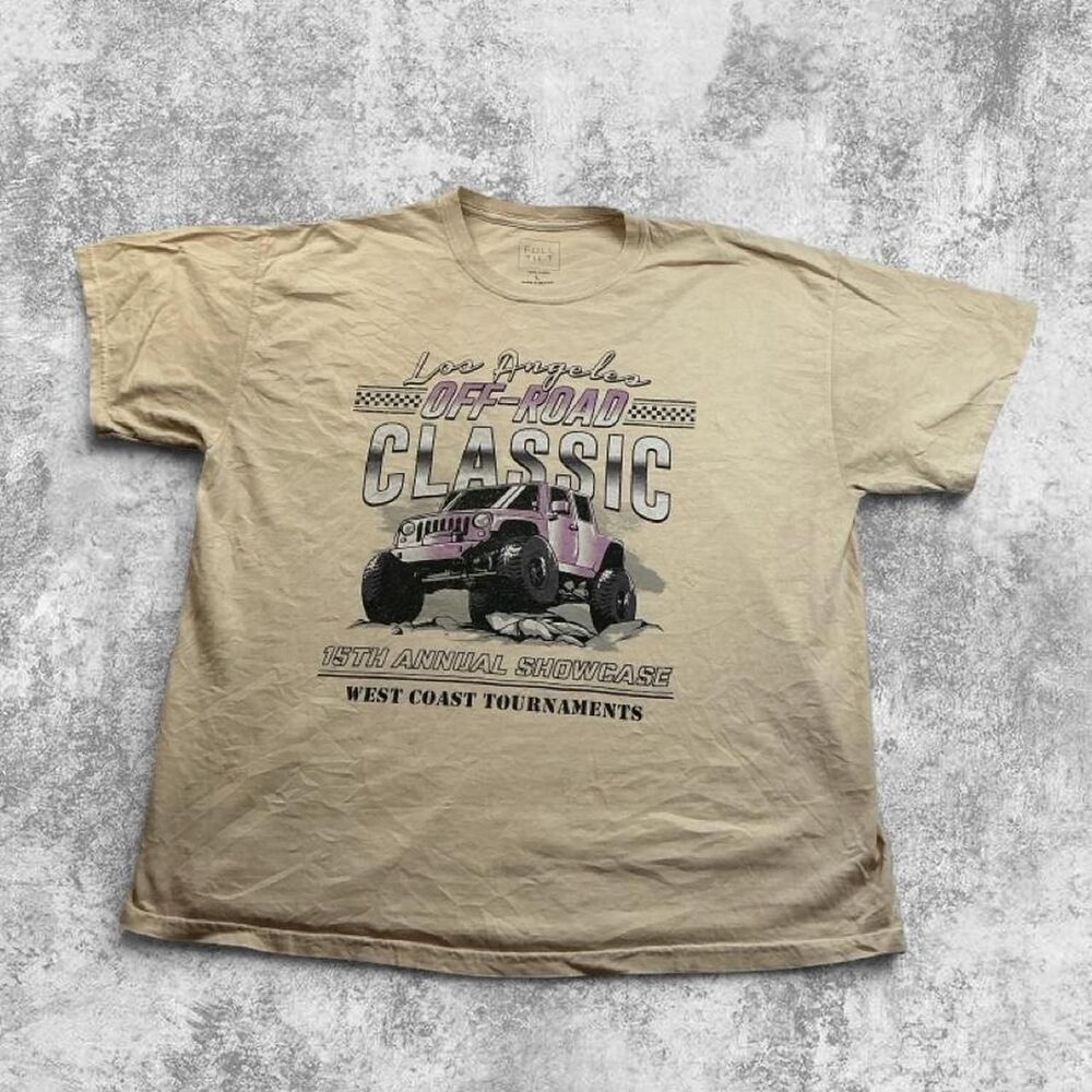 Full-tilt Men's Cream and Tan T-shirt